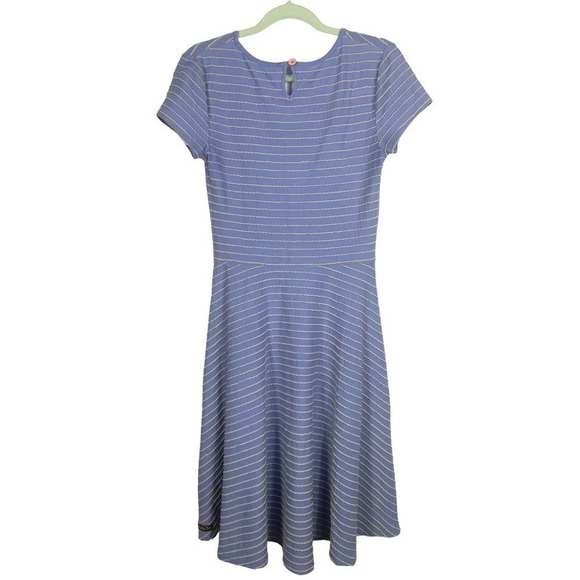 Matilda Jane Exploration Dress Light Blue Taupe Stripe Small Midi Casual - Picture 6 of 10